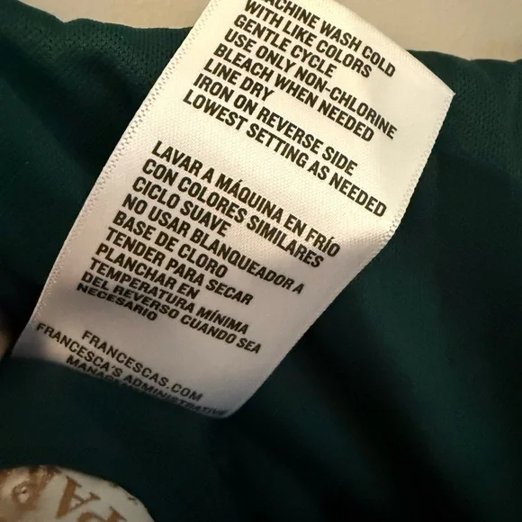 Audrey Parks Francesca’s Tie-Shoulder Forest Green Wide-Leg Jumpsuit Women - Picture 9 of 9